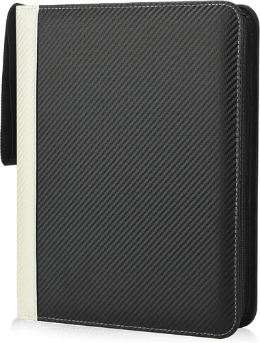 Miniatura 16 de Carpeta de 9 bolsillos para tarjetas coleccionables con mangas, organizador de tarjetas, 900 bolsillos de doble cara, carpeta de colección de Negro
