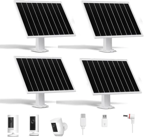 Miniatura 9 de Panel solar de 8 W y 5 V, cargador solar impermeable IP65 para exteriores, puertos micro USB USB-C DC35135, cable de 9.5 pies y soporte ajustable