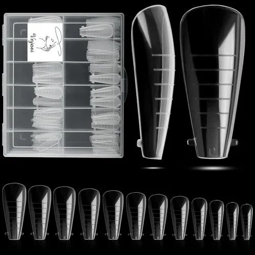 Miniatura 12 de 120 piezas de gel de extensión de polietileno con formas de uñas dobles con constructor de escamas para uñas de gel de manicura, diseño artístico