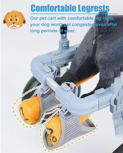 Miniatura 4 de Silla de ruedas para perro de 2 ruedas para pata trasera, carrito de ayuda para caminar para perros pequeños, medianos y grandes, ajustable