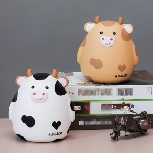 Miniatura 2 de Hucha de vaca con leche y vaca, caja de ahorro de dinero con animales lindos para niños y niñas, decoración del hogar