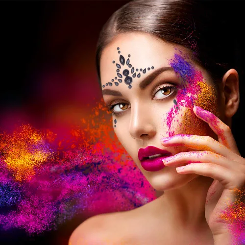 Miniatura 3 de SIQUK 12 juegos de joyas de cara de sirena, diamantes de imitación, tatuajes temporales, lágrimas de cristal, piedras preciosas para carrera