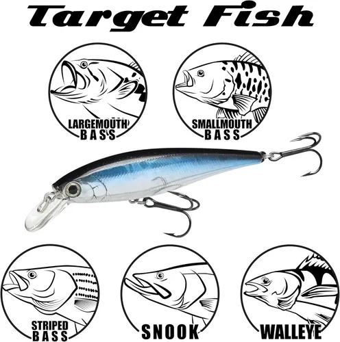 Miniatura 5 de Señuelos de pesca LUCKY CRAFT Pointer 78SP, señuelos de lubina y trucha de agua dulce de 3", suspensión de 4 pies a 5 pies de profundidad, Jerkbait