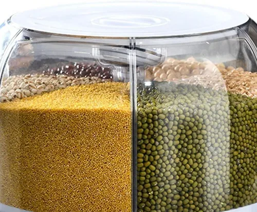 Miniatura 9 de TOPINCN Caja de almacenamiento separada de granos, almacenamiento de arroz a prueba de humedad para el hogar, soporte de arroz, dispensador