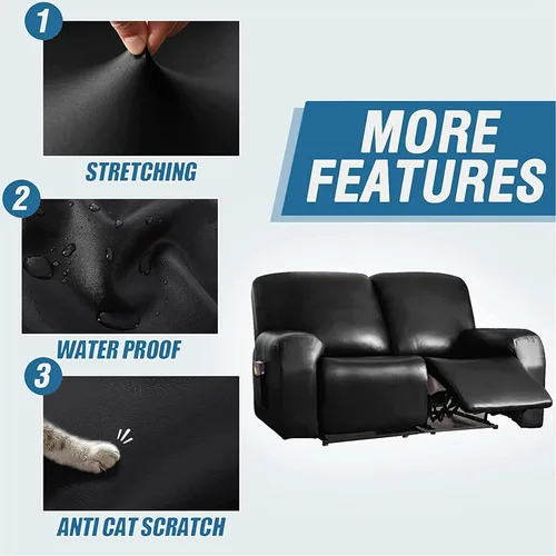 Miniatura 3 de Funda para sofá reclinable de 2/3 plazas, de piel sintética, impermeable, con bolsillo lateral, funda para sillón de masaje, protector de muebles