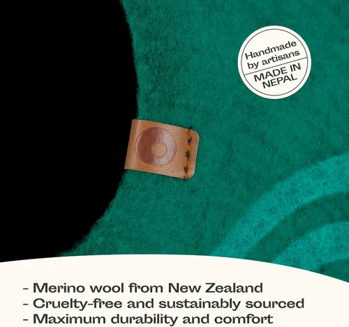 Miniatura 3 de MEOWFIA Cat Cave - Cama de fieltro prémium para gatos de interior, hecha a mano, 100% lana merina, gato (M, esmeralda)