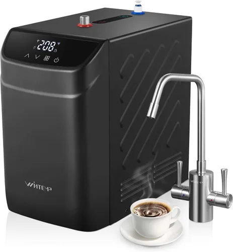 Dispensador de agua caliente instantáneo WINTEMP, tanque de acero inoxidable de 3.4 cuartos con grifo de agua fría y caliente debajo del fregadero,