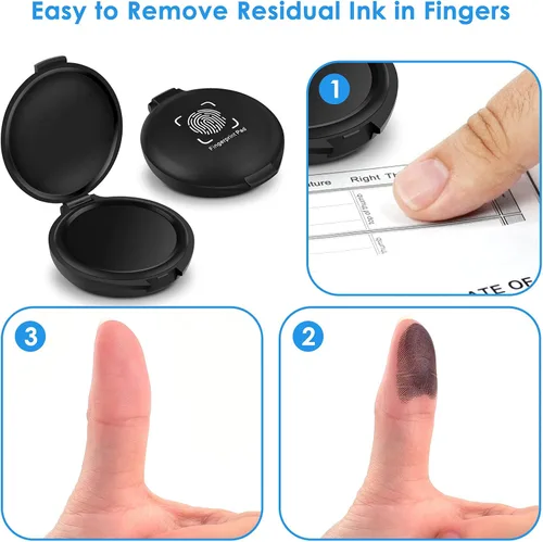 Miniatura 3 de ERKOON Paquete de 6 almohadillas de tinta de huellas dactilares, almohadilla de tinta para huellas dactilares para suministros notariales, Paquete