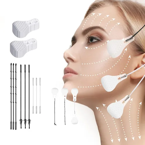 Miniatura 3 de Kit de 160 cintas invisibles para levantar la cara, 120 calcomanías de cinta de elevación en forma de V para arrugas, papada, papada doble y 40