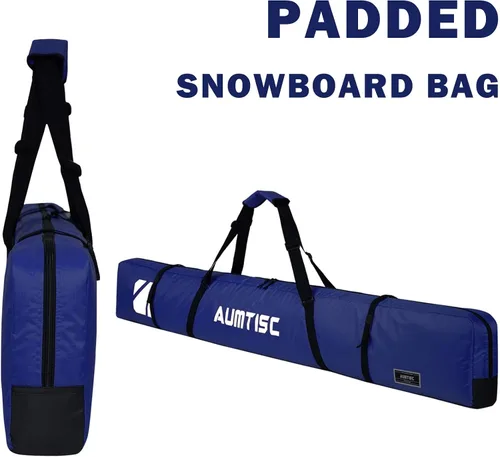 Miniatura 6 de AUMTISC Bolsa de esquí individual acolchada para transportar esquís bolsillo con asa ajustable 170 72.8 in azul-72.8 in