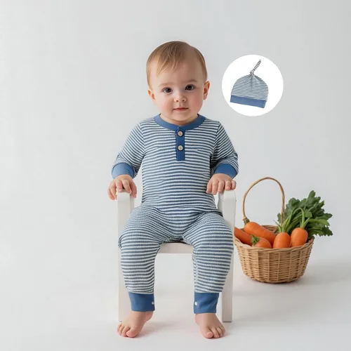 Miniatura 3 de Kuriozud Ropa para Recién Nacido Bebé Unisex Niño Niña Mameluco con Botones Mono Conjunto Básico de Una Pieza