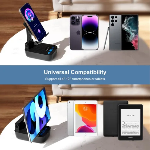 Miniatura 3 de Regalos para hombres y mujeres, regalos de cumpleaños, soporte para teléfono celular con altavoz Bluetooth inalámbrico, graves fuertes y altavoz