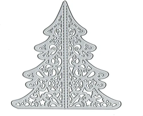 Miniatura 2 de Suds&WH Troqueles de metal para árbol de Navidad 3D, plantillas de corte de árbol de Navidad para álbumes de recortes, troqueles decorativos