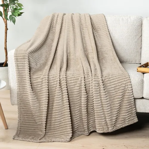 Miniatura 39 de PAVILIA Manta de forro polar súper suave, manta de franela de felpa mullida, cálida y acogedora manta de microfibra acanalada para sofá o cama, Negro