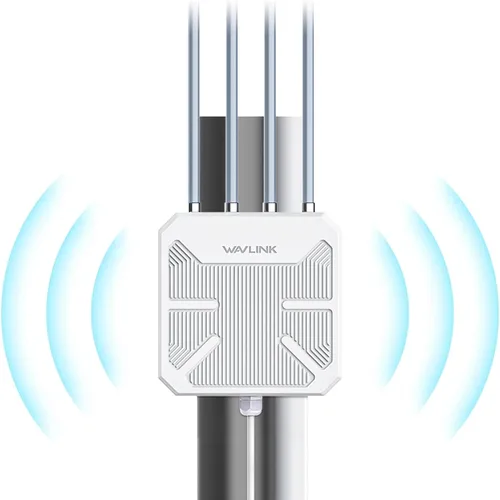 Extensor de WiFi para exteriores, WAVLINK WiFi 6 AX1800 Extensor de WiFi Amplificador de señal con PoE, punto de acceso WiFi exterior de largo Blanco
