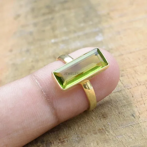 Miniatura 95 de Anillo de plata de ley maciza superpuesta de oro amarillo de 18 quilates para mujer, anillo de compromiso de plata esterlina, juego de bisel