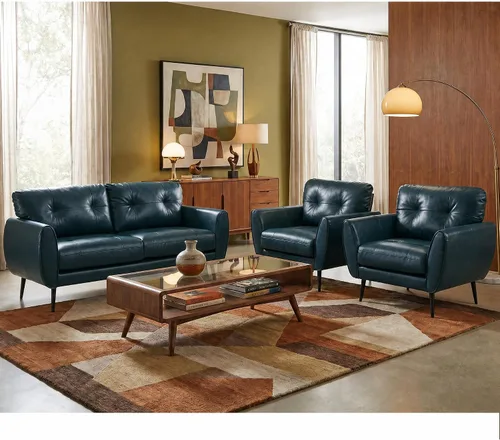 Miniatura 13 de TYBOATLE Sofá Sillón de 61" Loveseat Pequeño Sofás para Sala de Estar Sofá de Cuero Moderno de Mediados de Siglo Acolchado Mini Sofá Cómodo Oficina