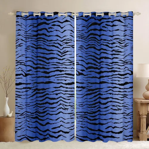 Miniatura 24 de Feelyou Cortinas opacas con estampado de leopardo de 30% a 50%, cortinas de oscurecimiento con estampado de guepardo para dormitorio, para niños