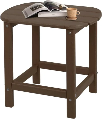 Miniatura 15 de Plawdlik Hdpe - Mesa auxiliar Adirondack para exteriores, con textura de madera, juego para patio, jardín, porche, piscina, patio compuesto, patio