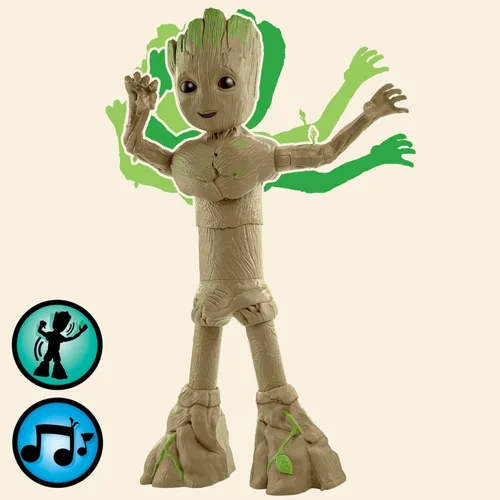 Miniatura 5 de Marvel Studios I Am Groot Groove 'N Grow Groot, figura de acción interactiva de 13.5 pulgadas, responde a la música y los sonidos, juguetes