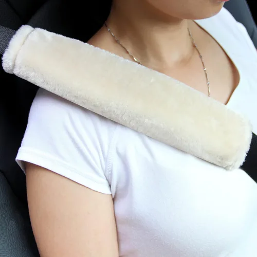 Amooca Funda universal para cinturón de seguridad de piel sintética suave para automóvil, camión, SUV, avión, almohadilla para cinturón de seguridad