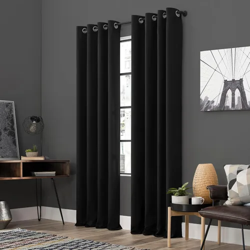 Miniatura 5 de Sun Zero Soho - Juego de 2 paneles de cortinas opacas de eficiencia energética con ojales, 54 x 84 pulgadas, color negro
