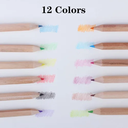 Miniatura 4 de Tergy - 8 paquetes de lápices de colores mini con sacapuntas en tubo, lápices de dibujo portátiles de arte de dibujos animados para niños y adultos