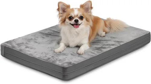 Cama impermeable para perros pequeños, almohadilla para jaula de 24 pulgadas, cama ortopédica lavable para cachorros con funda extraíble reversible,