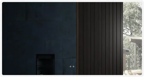 Miniatura 3 de Espejo de baño rectangular redondeado de 60 pulgadas de ancho x 32 pulgadas de alto, montado en la pared, retroiluminado, antiniebla, rectangular