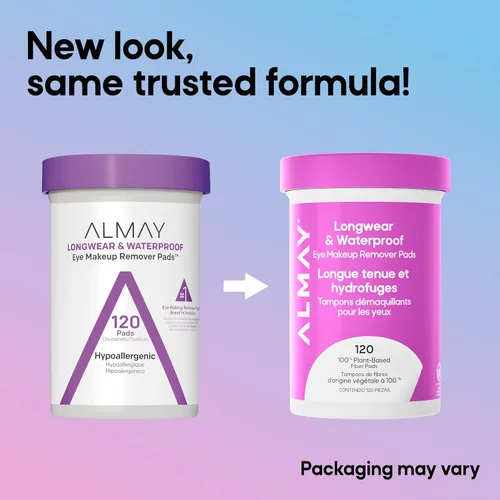 Miniatura 2 de Almay Almohadillas removedoras de maquillaje, de larga duración e impermeables, hipoalergénicas, sin fragancia, dermatólogos y oftalmólogos, paquete