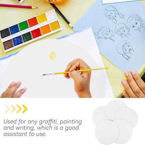 Miniatura 9 de 6 piezas de 7.9 in de lienzo redondo tablero de dibujo de arte tablero de pintura artística de forma redonda tablero de lienzo de pintura al óleo