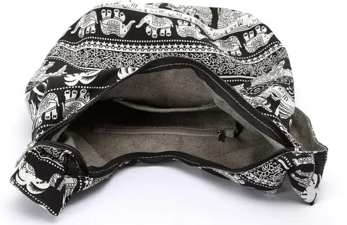Miniatura 124 de Bolsa de hombro para mujer, de lona en estilo hippie/bohemio para llevar cruzada al hombro, disponible en diferentes colores y estampados