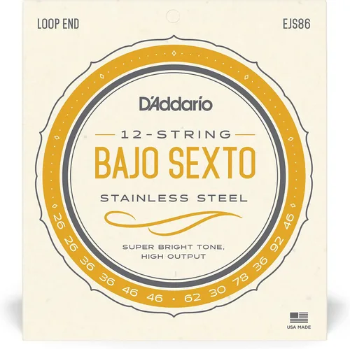 Miniatura 2 de D'Addario Cuerdas de guitarra de acero inoxidable EJS86 Bajo Sexto