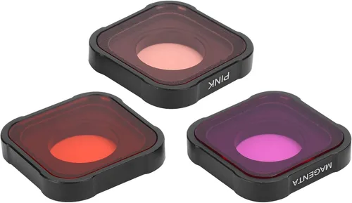 Miniatura 7 de Juego de filtros de lente de 3 piezas, filtro de cámara de aleación de aluminio, lente de vidrio óptico, juego de filtro de buceo subacuático