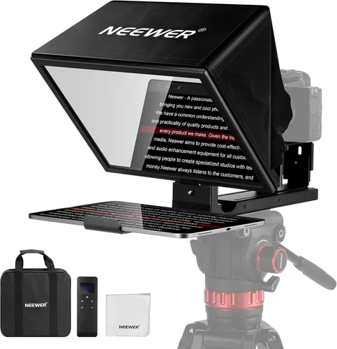 Miniatura 10 de NEEWER X12 Teleprompter de Aluminio con Control Remoto RT-110 (Conectado a través de Bluetooth en la Aplicación NEEWER Teleprompter) y Estuche