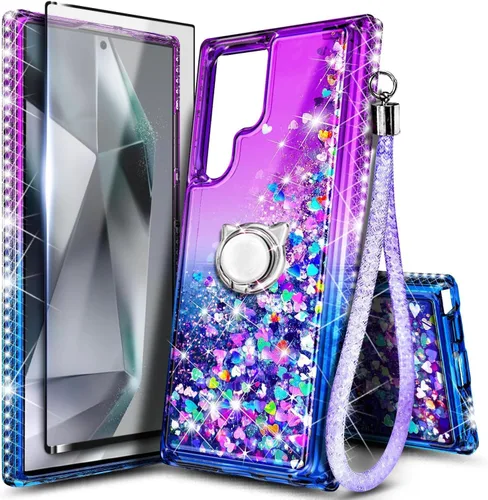 Miniatura 84 de NGB Diseñada para funda Samsung Galaxy Note 10+ (Plus), Rosa/Aguamarina Funda con Purpurina Líquida Brillante Linda para Mujeres Niñas Niños