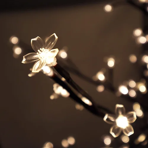 Miniatura 4 de FUCHSUN - Luz solar de árbol de cerezo de 6 pies, 200 luces LED iluminadas para árbol de jardín al aire libre, luces de camino para patio, boda