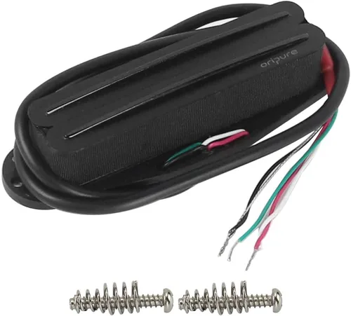 Miniatura 15 de OriPure Pastillas de doble carril caliente Alnico5 Humbucker de un solo tamaño de bobina 15-16K Fit ST/SQ Style Guitarra eléctrica, color negro
