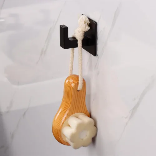 Miniatura 2 de Gancho para Toallas de Baño, Paquete de 6 Ganchos Cuadrados Autoadhesivos para Abrigos, Gancho Resistente para Bata Sin Perforaciones, Colgador
