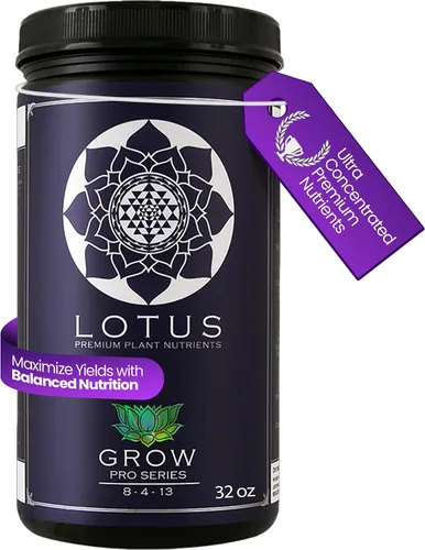 Lotus Nutrients Grow Pro Series - Polvo nutritivo soluble en agua, más de 14 ingredientes con micronutrientes quelados y aminoácidos, para fibra de