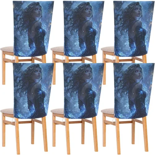 Juego de 6 fundas decorativas para silla de escritorio de dormitorio de anime para festivales (Pascua, graduación, etc.), fundas suaves para sillas