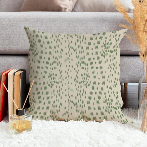 Miniatura 3 de Funda de cojín decorativa con estampado de guepardo verde peridoto para sofá, funda de almohada verde crema con estampado de leopardo con A-16