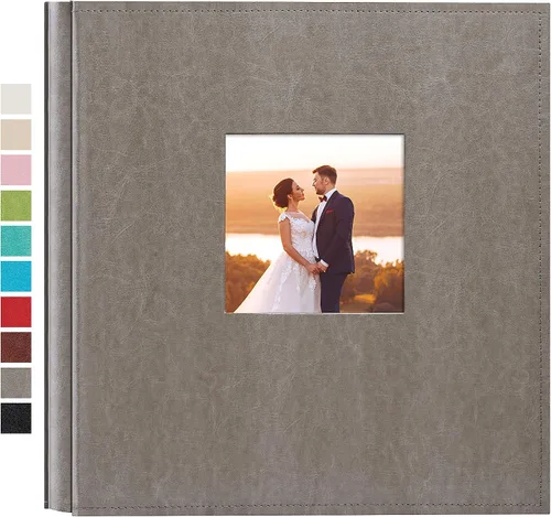 Miniatura 17 de potricher Álbum de fotos pequeño de 4 x 6 pulgadas, 200 fotos, cubierta de cuero, libro de fotos con 200 bolsillos horizontales para familia, boda