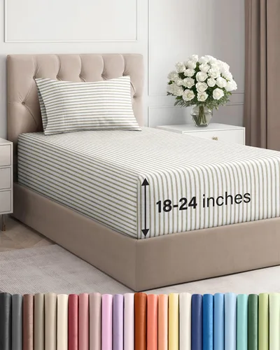 Miniatura 144 de Sábanas King divididas con bolsillos extra profundos, sábanas transpirables y refrescantes de 5 piezas, sábanas de lujo para hotel, suaves, sin 22