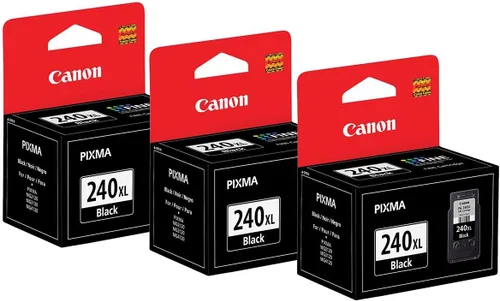 Canon Paquete de 3 cartuchos de tinta negra PG-240XL - 0.4 fl oz