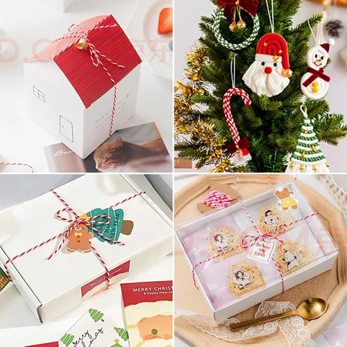 Miniatura 7 de Tenn Well Cordel para panaderos, cinta de cuerda de Navidad de 656 pies de 0.079 in para envolver regalos, cajas de pastelería, atar, manualidades
