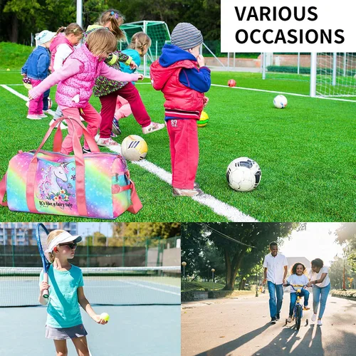 Miniatura 7 de BTOOP Bolsa de viaje para niñas niños gimnasio deportes mujer entrenamiento viaje bolsa de semana con compartimento para zapatos y bolsillo mojado