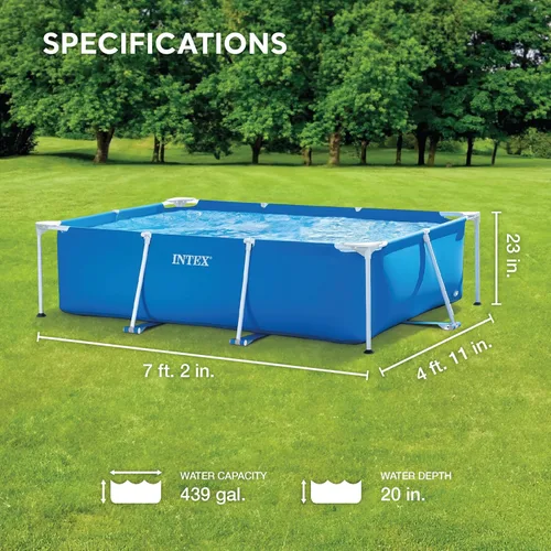Miniatura 2 de Intex alberca para bebé, con marco rectangular 28270E (86 x 59 x 23 pulgadas)