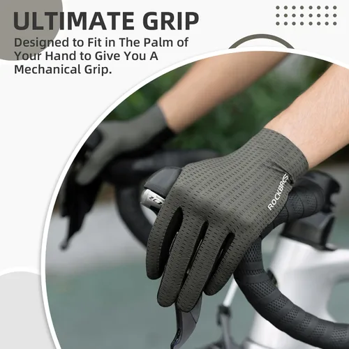 Miniatura 5 de ROCKBROS Cycling Gloves Mountain Bike Gloves Full Finger Cycling Gloves Anti-Slip Bicycle Gloves for Men Women Cycling Sports
