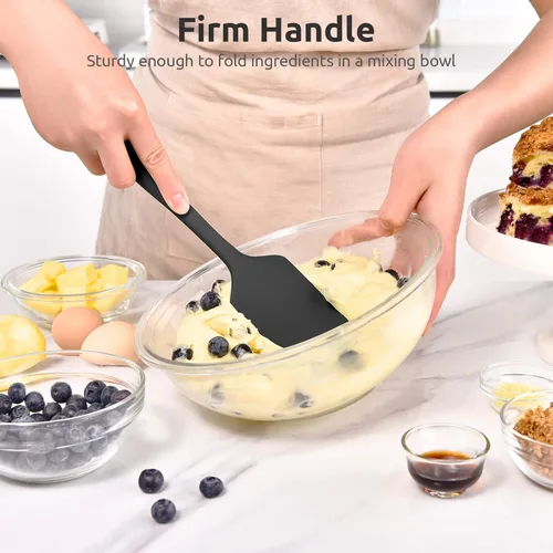 Miniatura 5 de Espátula grande de silicona resistente al calor: U-Taste 600ºF de alto calor, flexible, 11.38 pulgadas, mezcla de silicona, agitación, raspado, Negro
